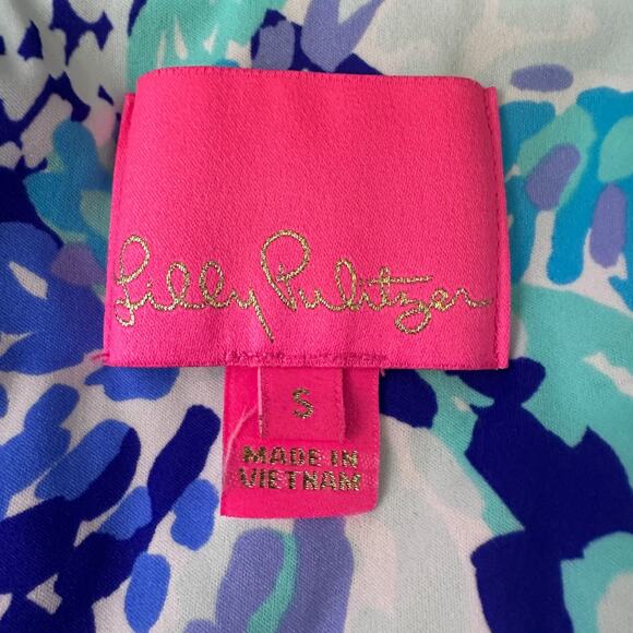 Lilly Pulitzer Puffer Vest Women’s Small Whisper Blue Pockets Full Zip Front - Picture 6 of 9